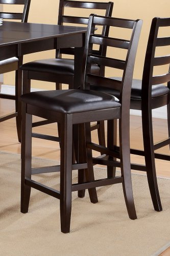 Set of 2 Fairwinds counter height chairs, bar stool with leather seat in cappuccino. SKU: FAS-CAP-LC