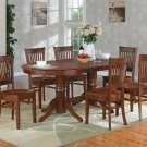 7PC Vancouver Dinette Dining Set, Oval Table with 6 Wood Seat Chairs Espresso, SKU: VANC7-ESP-W