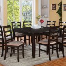 9PC Square Dining Table 54x54x30" with 8 Fabric Cushioned Chairs in Cappuccino. SKU: PARF9-CAP-C