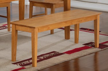 One Capri Dinette Kitchen Dining Bench L52xW16xH18", Wood Seat In Light Oak, SKU: EWBEN-OAK-W