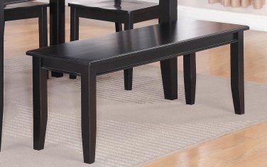 Dudley Dinette Kitchen Dining Bench in Black L52"xD16"xH18". SKU: DU-B-BLK