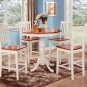 3-PC Jackson Round Counter Height table & 2 Vernon Chairs in Buttermilk & Cherry. SKU: JAVN3-WHI-W
