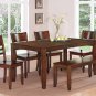 6pc LYNFIELD RECTANGULAR DINING TABLE + 4 PLAIN WOOD SEAT CHAIRS + 1 BENCH ESPRESSO, SKU: LY6-ESP-W