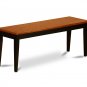 Parfait Dining Bench in 2 Tone Black with Cherry Finish, L43"xD15"xH18". SKU: PFB-BLK-W
