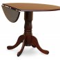 42" Round Dublin drop-leaf pedestal kitchen table without chair in mahogany SKU# DLT-MAH-TP