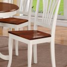 Set of 2 Avon dinette dining chairs with wooden seat in Buttermilk & Cherry Brown, SKU# AVC-WHI-W