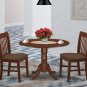 3pc Dublin round table w/2 drop leaves and 2 Norfolk wood seat chairs in mahogany DLNO3-MAH-W