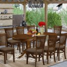 9PC Vancouver Dinette Dining Set Oval Table w/ 8 cushioned chairs espresso finish VANC9-ESP-C