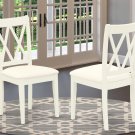 Set of 2 Clarksville dinette kitchen dining chairs with padded seat in linen off-white