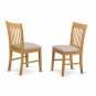 3pc Dublin kitchen set round table drop leaf + 2 Norfolk wood chairs in oak SKU: DLNO3-OAK-W