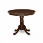 3pc kitchen dining set 36" round table with 2 xx-back wood seat chairs mahogany SKU# ANCL3-MAH-W