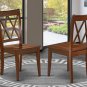 3pc kitchen dining set 36" round table with 2 xx-back wood seat chairs mahogany SKU# ANCL3-MAH-W