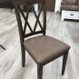 3pc kitchen dining set 36" round table with 2 xx-back wood seat chairs mahogany SKU# ANCL3-MAH-W