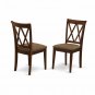 5pc kitchen dining set 36" round table with 4 xx-back wood seat chairs mahogany SKU# ANCL5-MAH-W