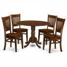 5pc Kitchen Dinette, Dublin table + 4 Vancouver wood seat chairs in espresso NEW