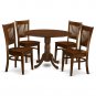 5pc Kitchen Dinette, Dublin table + 4 Vancouver wood seat chairs in espresso NEW