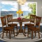 5pc Kitchen Dinette, Dublin table + 4 Vancouver wood seat chairs in espresso NEW