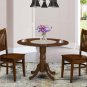 3pc Kitchen Dinette, Dublin table + 2 Vancouver wood seat chairs in espresso NEW