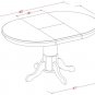 7pc Portland oval kitchen dining set table + 6 upholstered chairs saddle brown SKU# PORT7-SBR-C