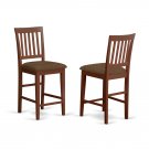 Set of 2 Vernon counter height fabric upholstered chairs in mahogany finish SKU# VNS-MAH-C