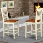 Set of 2 Vernon counter height chairs w/ wood seat in buttermilk cherry finish SKU# VNS-WHI-W