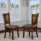 Set of 2 Vancouver dinette kitchen dining chairs w/ fabric padded seat in Espresso, SKU: VAC-ESP-C