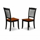 Set of 2 Danbury dinette kitchen dining chairs w/ plain wood seat cherry black SKU# DAC-BCH-W