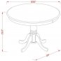 5pc kitchen dining set 36" round pedestal table + 4 padded chairs black & cherry finish