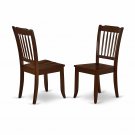 Set of 2 Danbury dinette kitchen dining chairs w/ plain wood seat in mahogany SKU# DAC-MAH-W