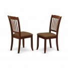 Set of 2 Danbury dinette kitchen dining chairs w/ fabric padded seat in mahogany SKU# DAC-MAH-C
