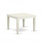 7pc set rectangular dinette dining table with 6 wood seat chairs linen off-white