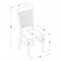 7pc set rectangular dinette dining table with 6 wood seat chairs linen off-white