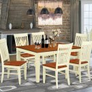 7pc Weston set rectangular dining table + 6 wood seat chairs buttermilk cherry