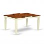 7pc Weston set rectangular dining table + 6 wood seat chairs buttermilk cherry