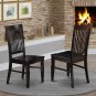 7pc Weston set rectangular dining table + 6 wood seat chairs in black finish