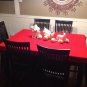 7pc Weston set rectangular dining table + 6 wood seat chairs in black finish