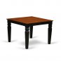 7pc Weston set rectangular dining table + 6 wood seat chairs in black & cherry