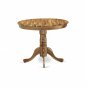 Antique 36" small round single pedestal table in neutral finish Acacia wood new
