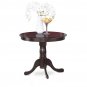 3pc dinette, 36" round kitchen pedestal table + 2 faux leather chairs cappuccino