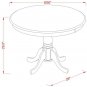5pc dinette, 36" round kitchen pedestal table + 4 faux leather chairs cappuccino