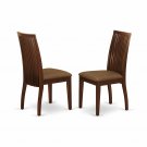 Set of 2 Ipswitch dinette kitchen dining chairs w/ padded seat in mahogany finish