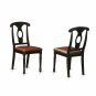 5pc Kenley Kitchen Dining Set, Table W/4 Plain Wood Seat Chairs in Black & Cherry SKU: KENL5-BLK-W
