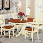 5pc Dining Set, Kenley 42x60 oval pedestal table + 4 Logan chairs cherry black