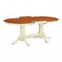 5pc Dining Set, Plainville oval pedestal table + 4 chairs in buttermilk & cherry