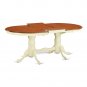 7pc Dining Set, Plainville oval pedestal table + 6 chairs in buttermilk & cherry