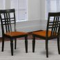 7pc Dining Set, Plainville oval pedestal table + 6 chairs in black & cherry