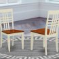 Set of 2 Logan windowpane kitchen dining chairs with wood seat in black & cherry