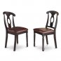 5pc Kenley Kitchen Dining Set, Table W/ 4 Leather Seat Chairs in Black & Cherry SKU: KENL5-BLK-LC