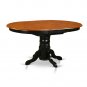 7pc Kenley Kitchen Dining Set, Table W/6 Plain Wood Seat Chairs in Black & Cherry SKU: KENL7-BLK-W