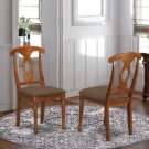 Set of 2 Napoleon dinette kitchen dining chairs with padded seat in saddle brown